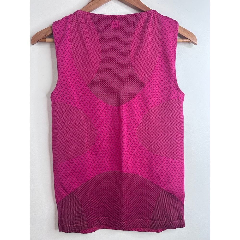 Wolford Seamless Geometric Diamond Knit Tank Top Sz L Pink Bodycon Tuckernuck - Picture 5 of 6